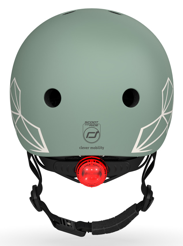 Scoot and Ride Kinderhelm green lines hinten