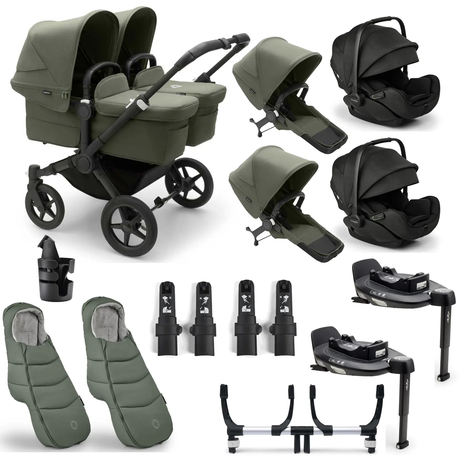 Bugaboo Donkey 5 Twin komplettes Kinderwagen-Set