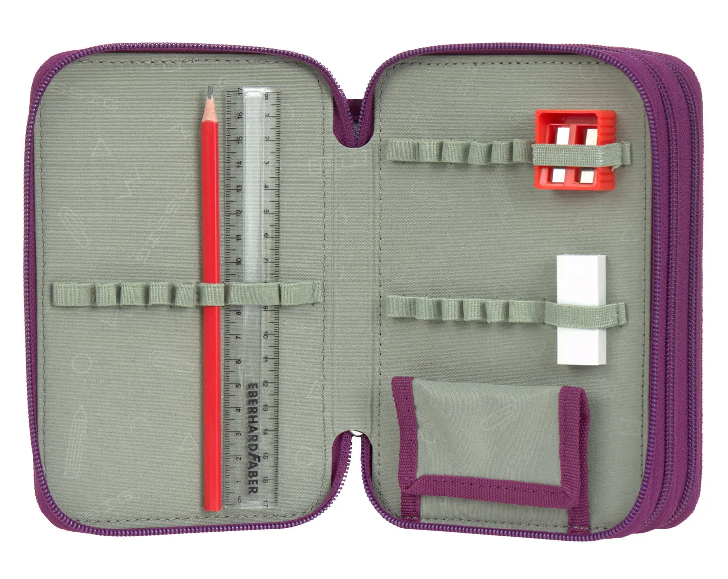 Lässig 3 Fach Federtasche Lila