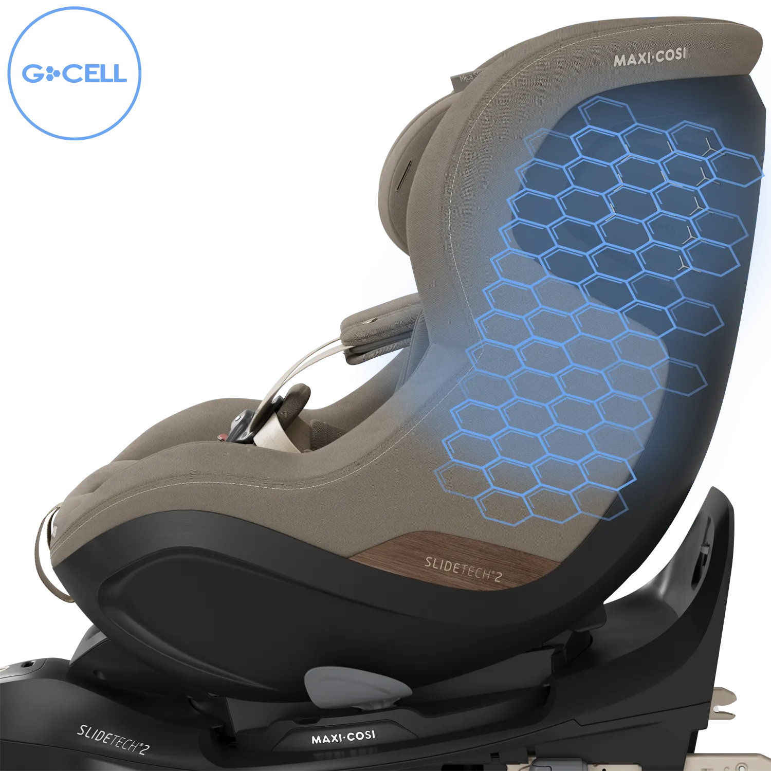 maxicosi mica slide pro authentic truffle seitlich