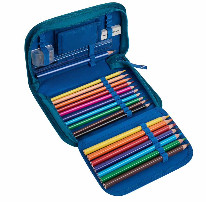 Finkid Schulranzen Buddy Eko Sport Deep Jungle/Mosaic Federtasche mit Inhalt