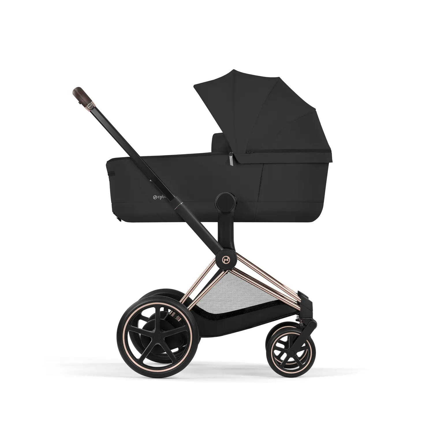cybex e priam comfort wanne rosegold sepia black seite