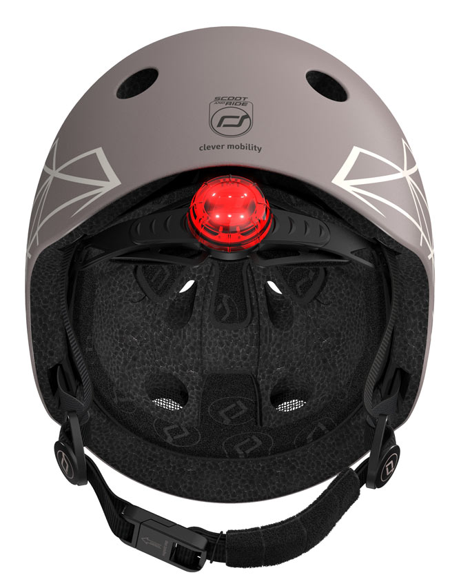 Scoot and Ride Kinderhelm brown lines hinten