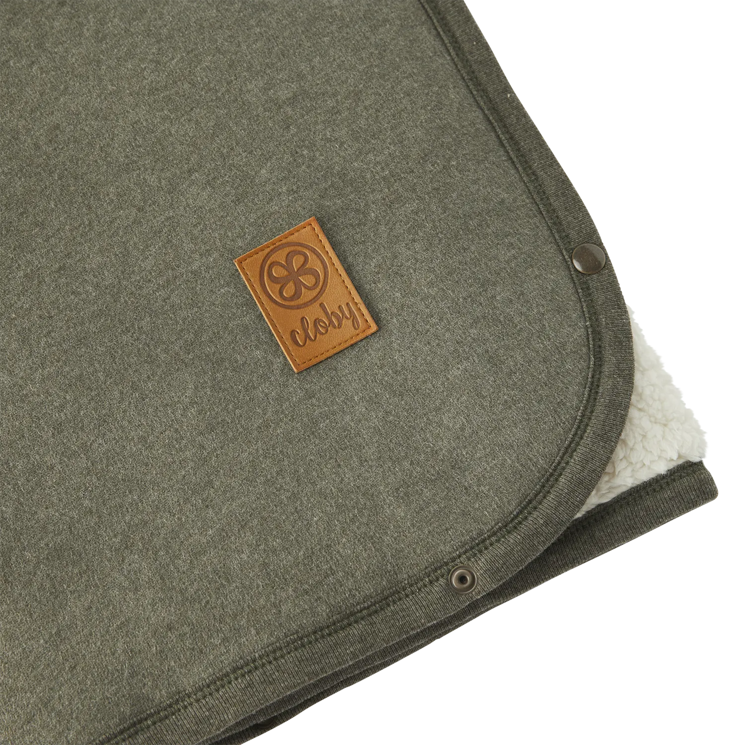 Cloby Teddy Babydecke Forest Green Detail