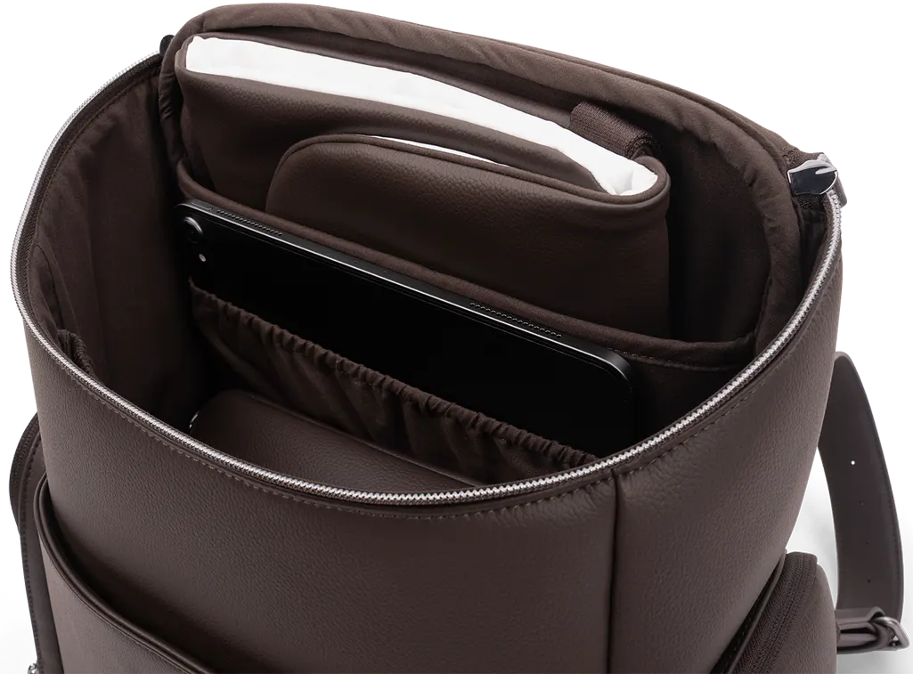 Nuna cocoa Wickeltasche Laptopfach