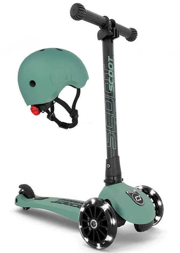 Scoot and Ride Highwaykick 3 Roller mit Helm forest