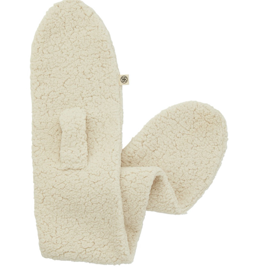 Cloby Schal Teddyfell Off White Schlaufe zum verschließen