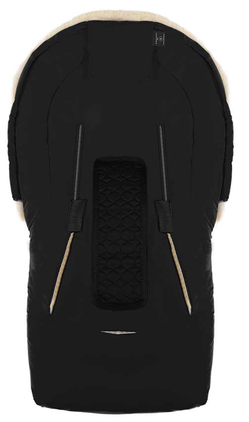 Werner Christ baby lambskin footmuff baby bath black back