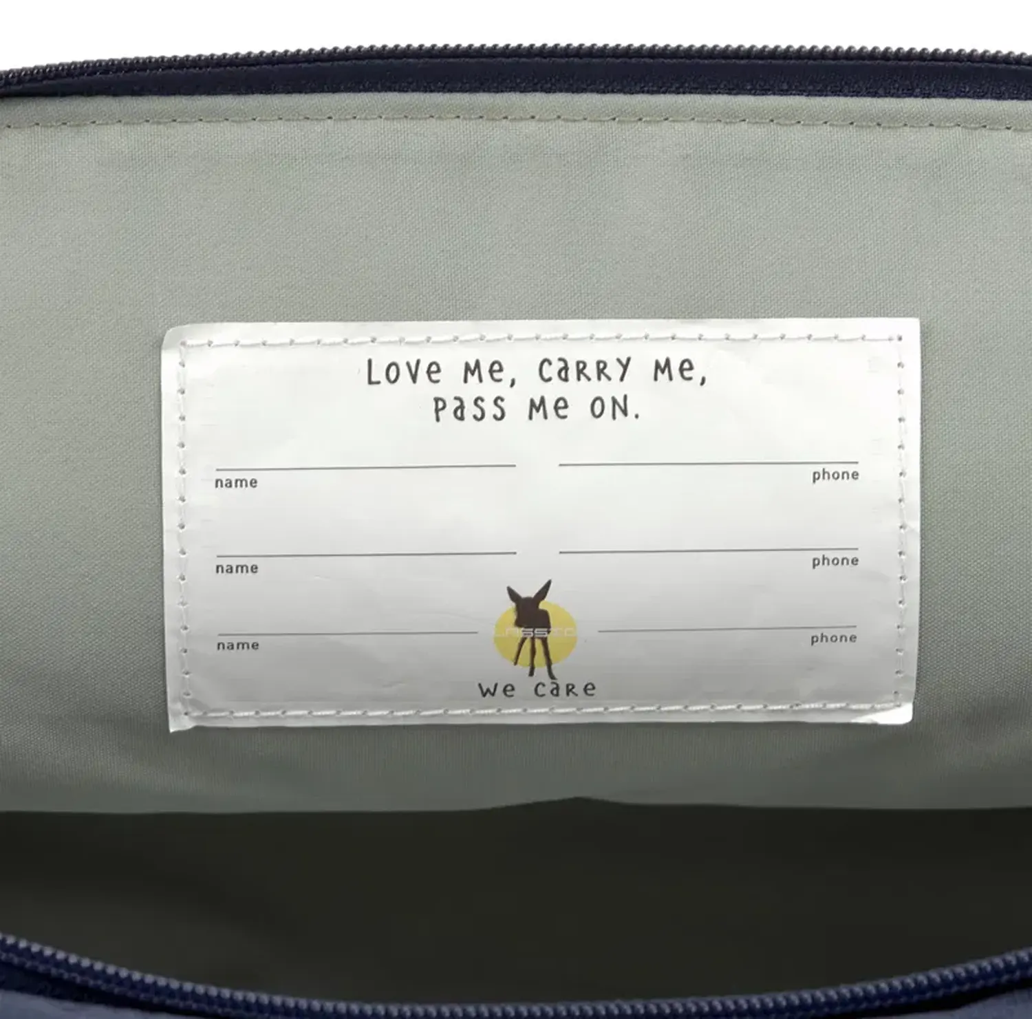 Lässig Kindergartenrucksack Mini Rolltop Navy Namensschild