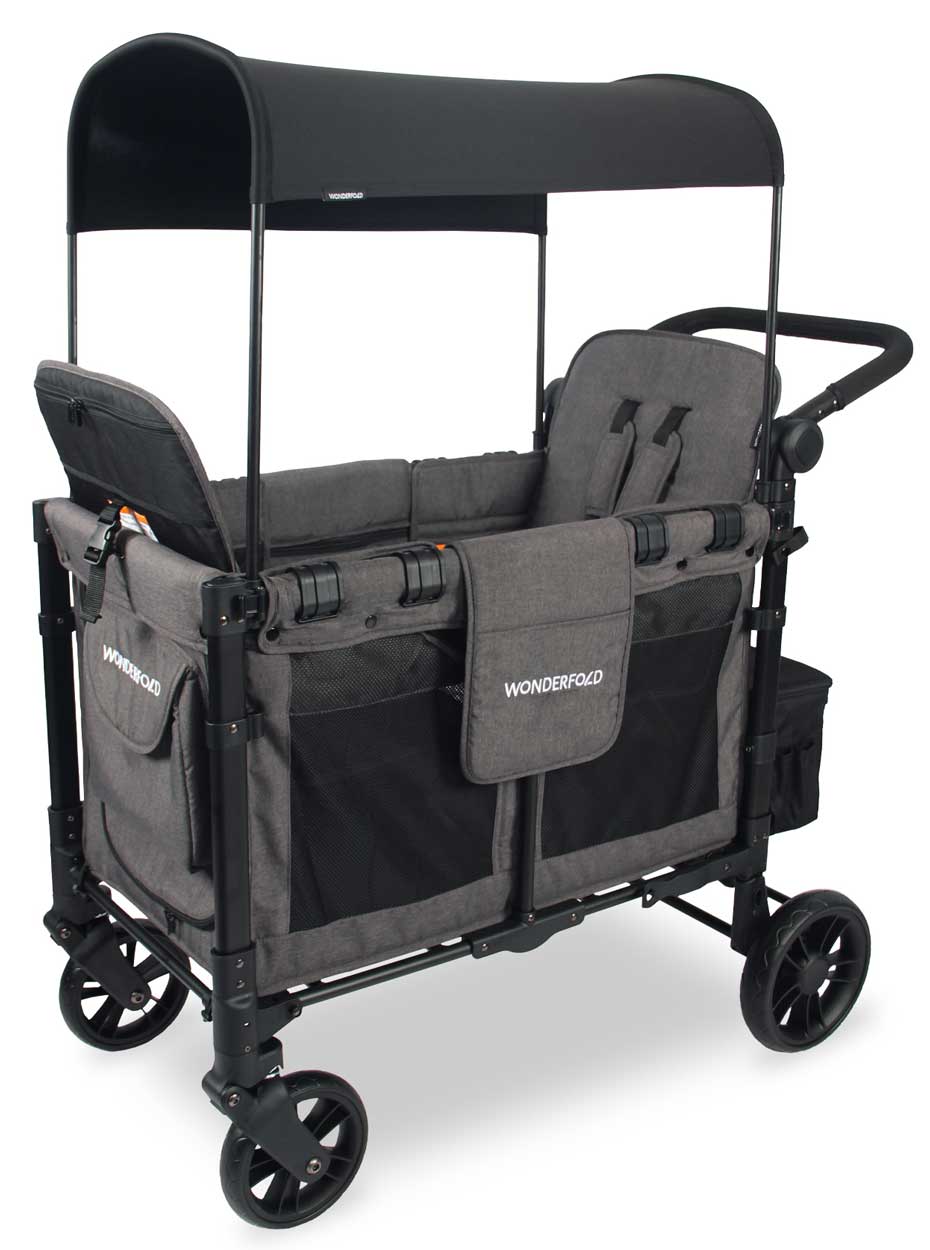 wonderfold-w-2-elite-aufgebaut-charcoal-grey Wonderfold W2 Elite Kindervan charcoal mit Dach