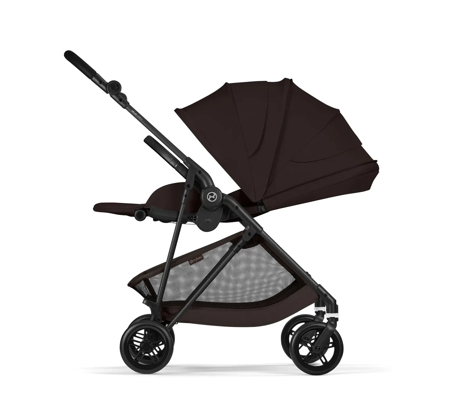 cybex melio carbon chocolate brown liegen