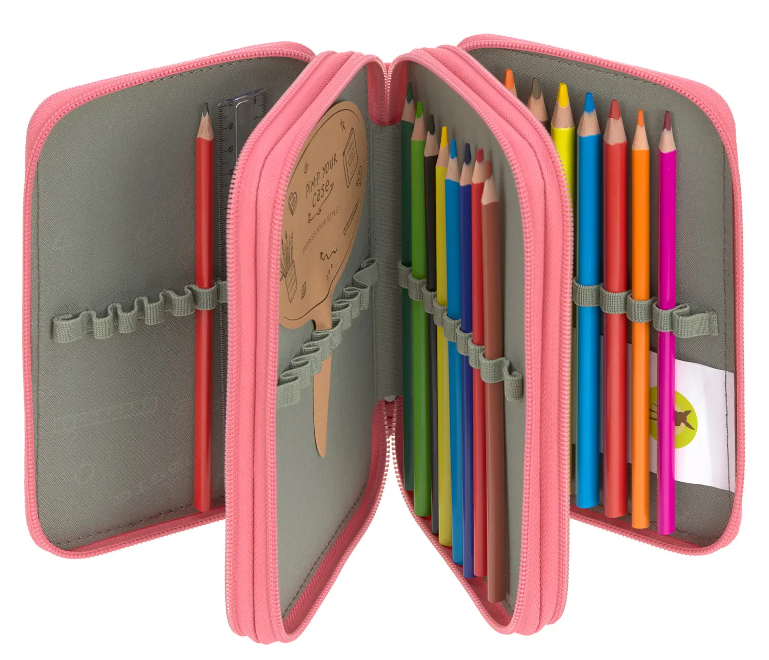 Lässig 3 Fach Federtasche Pink Fächer