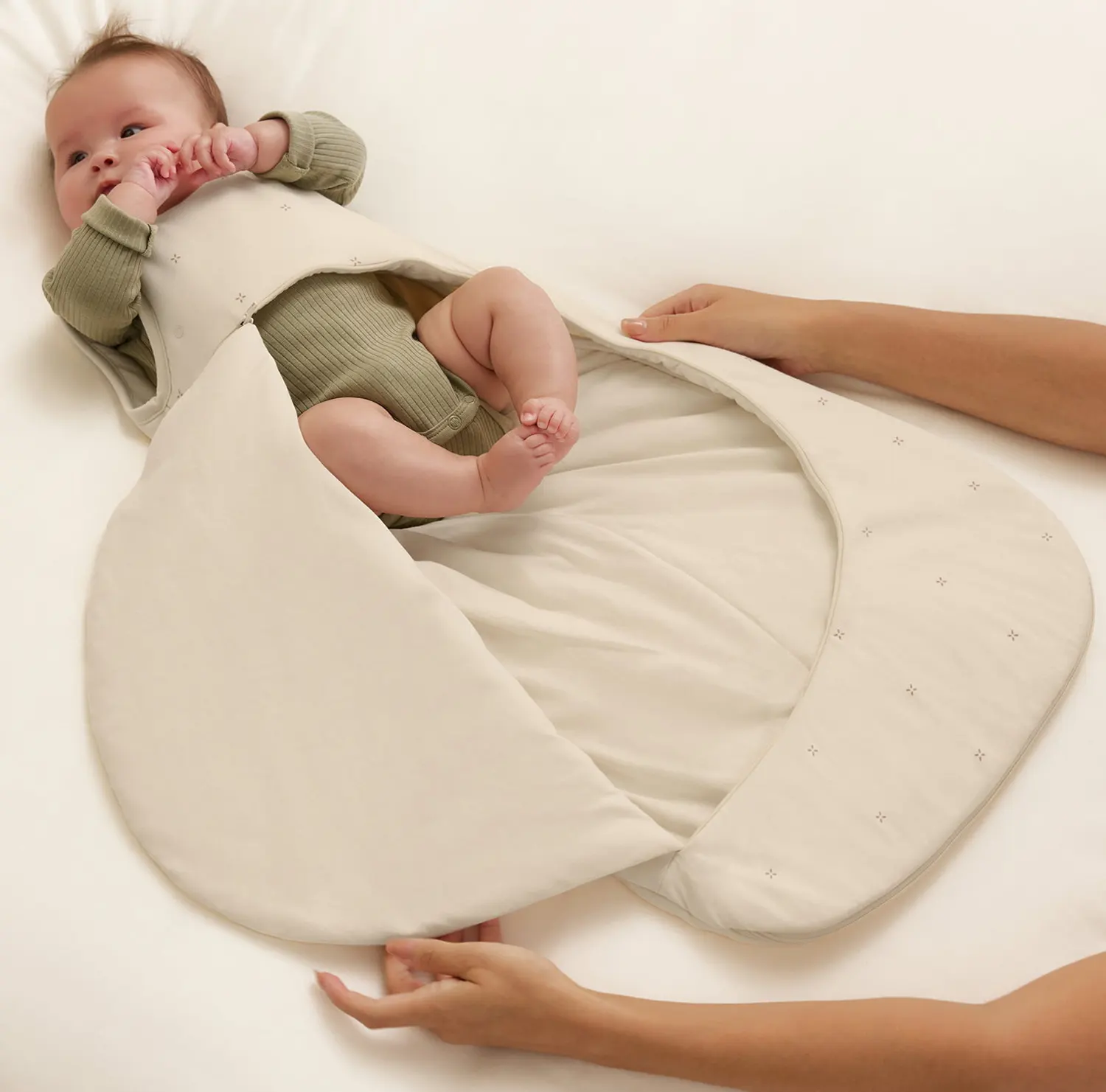Snüz Babyschlafsack cahsmere Öffnung zum Wickeln