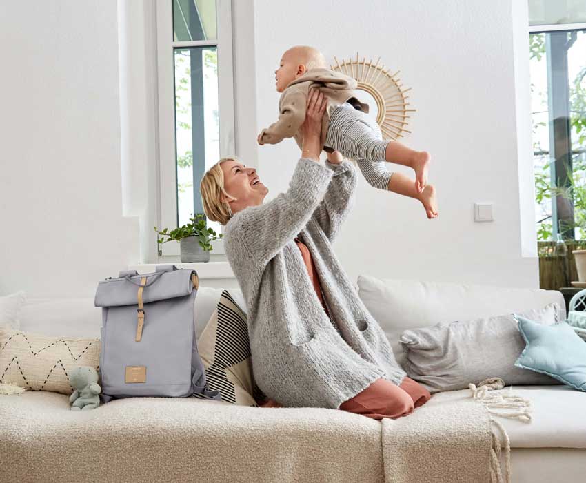 Lässig Wickeltasche Rolltop Grey