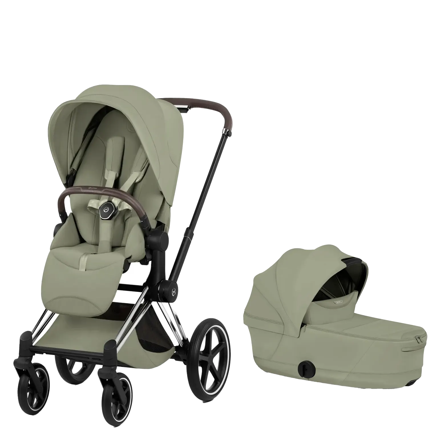 cybex priam style kombikinderwagen chrome brown sage green