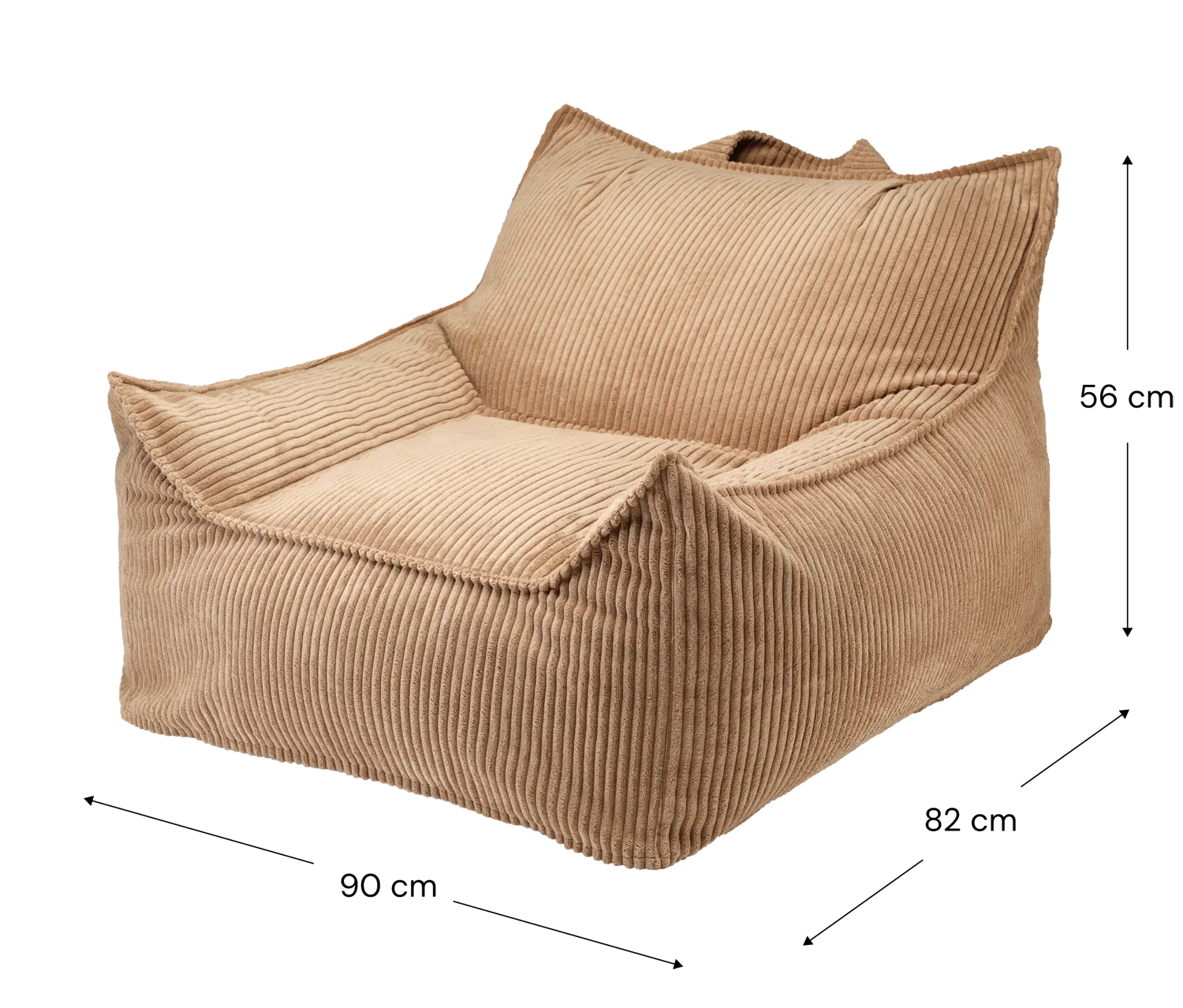 Wigiwama Sitzsack Club Chair Toffee Maße