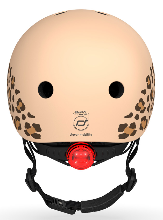 Scoot and Ride Kinderhelm leopard hinten