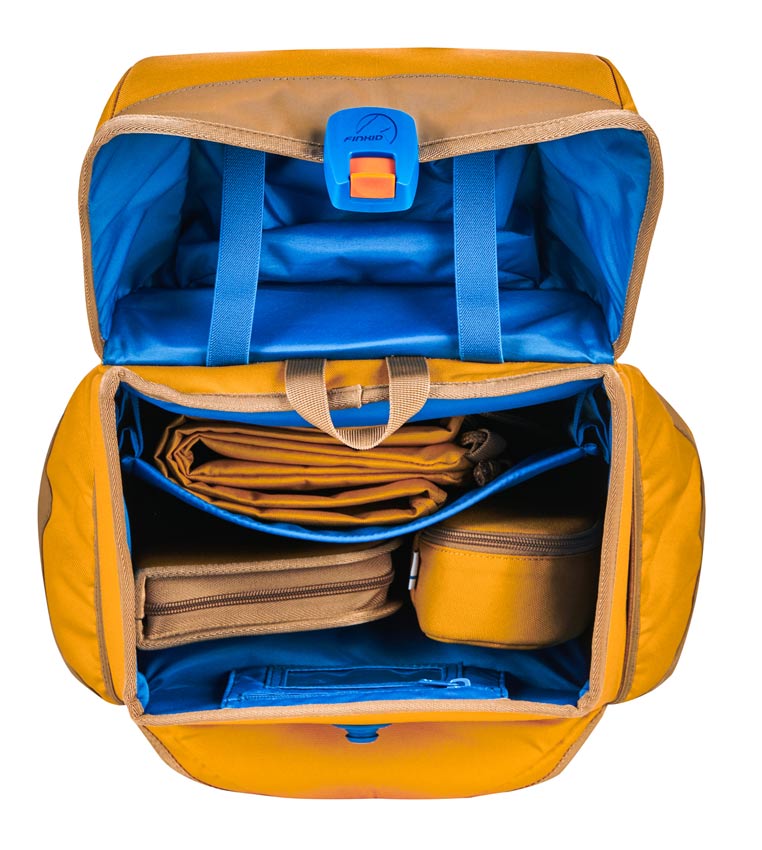 Finkid Schulranzen Buddy Golden Yellow Cinnemon Fachunterteilung