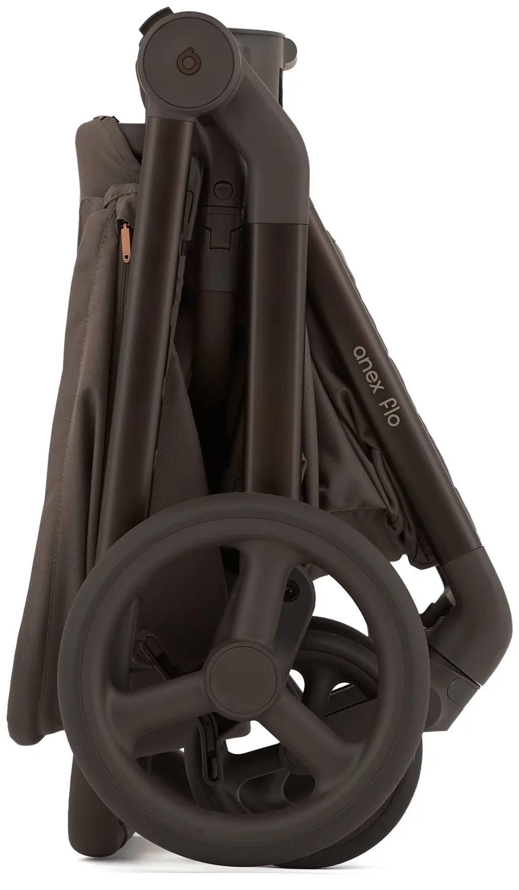 Anex Flo Kinderwagen braun gefaltet