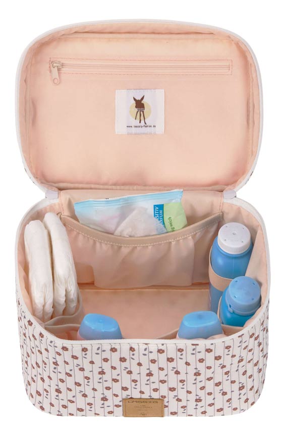 Lässig Wickeltisch Organizer Flowers white Inhalt
