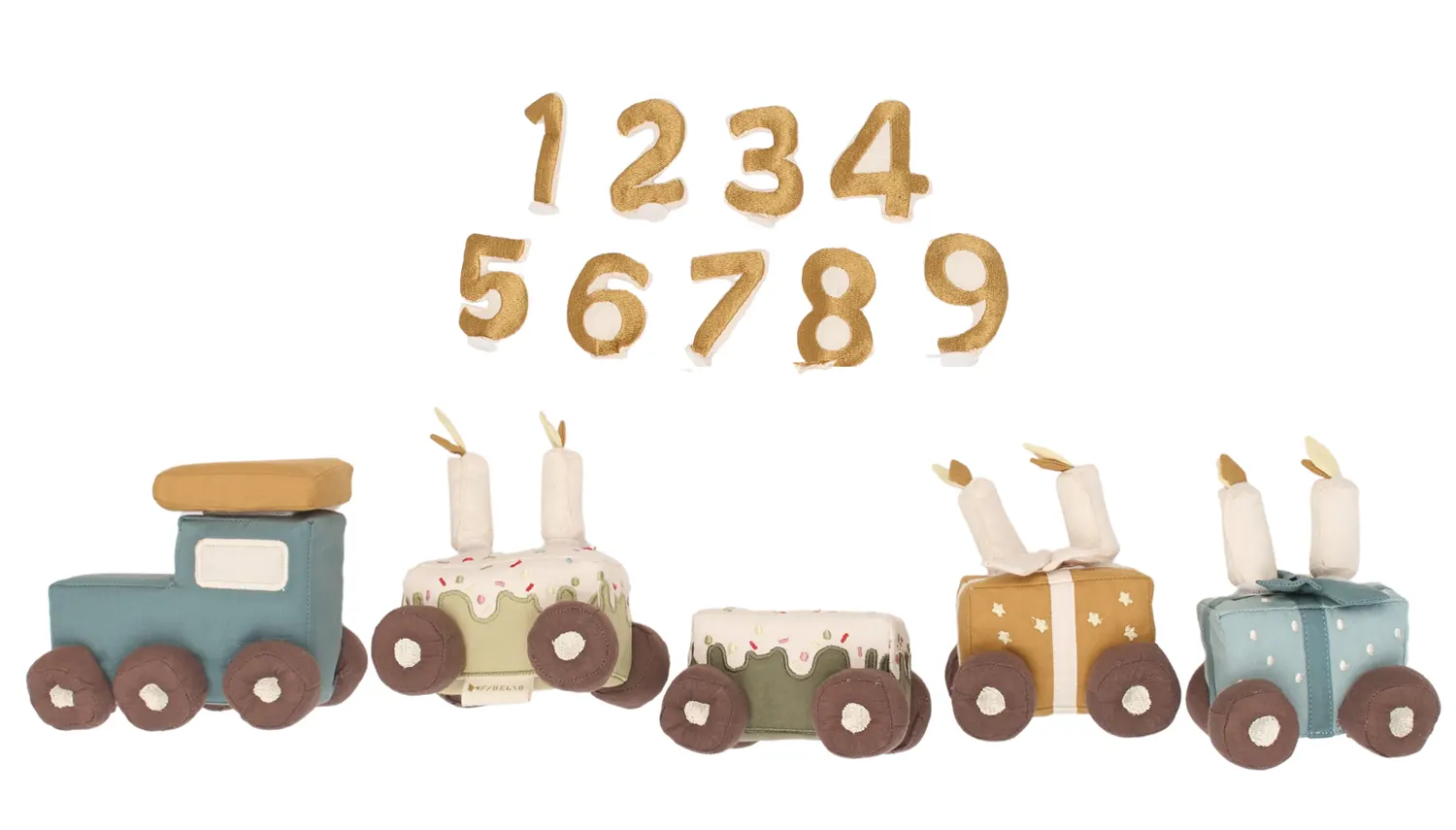 Fabelab Geburtstagszug Blau mit Zahlen