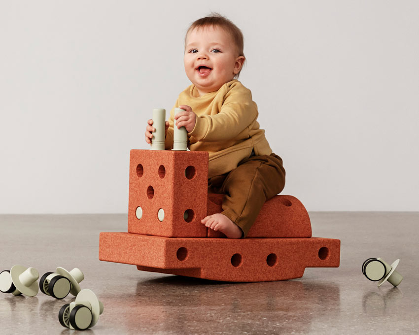 Modu Curiosity Set Bauspielzeug Burnet-Orange/Dusty Green