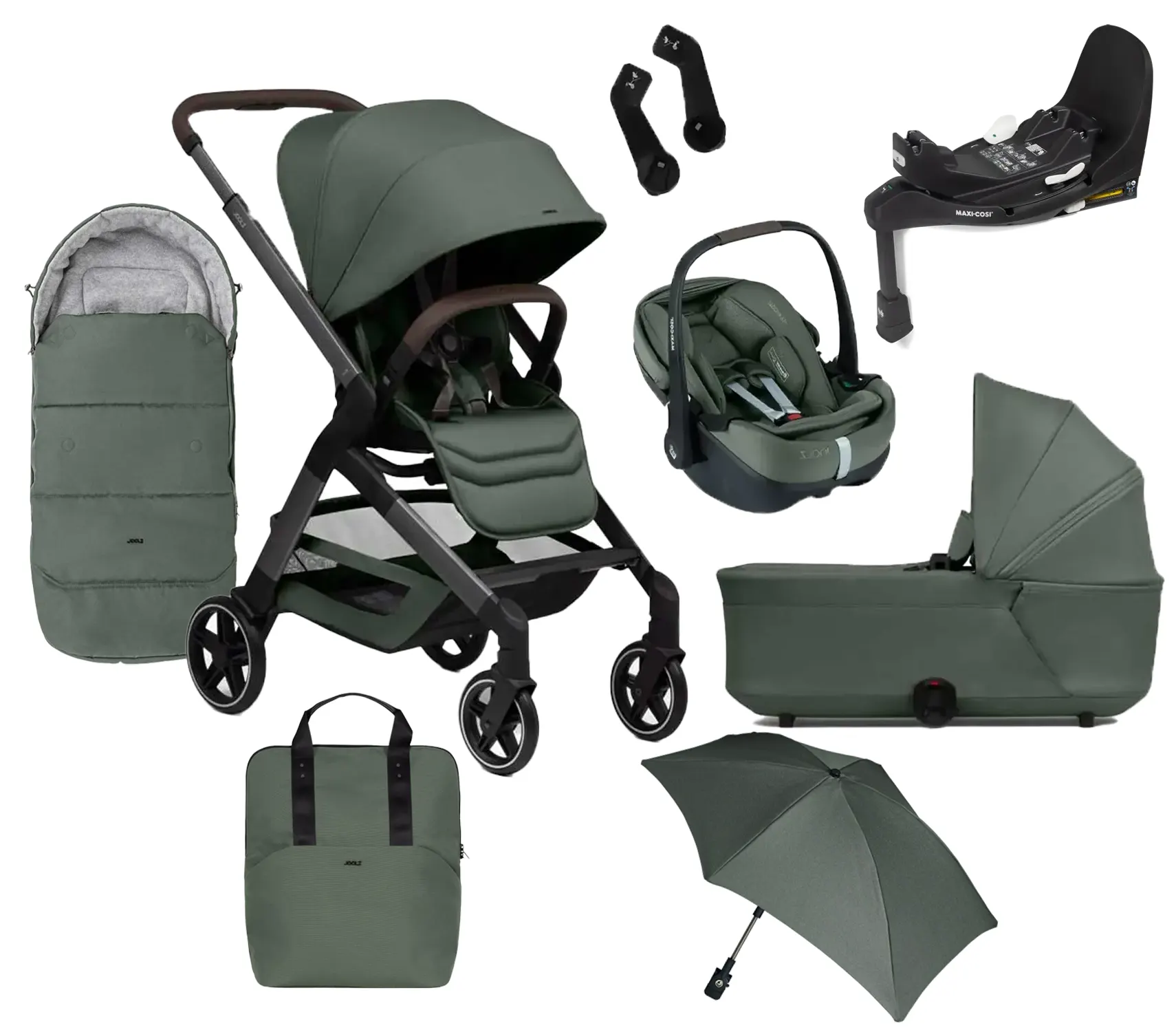 Joolz Hub 2 Komplett Set grün