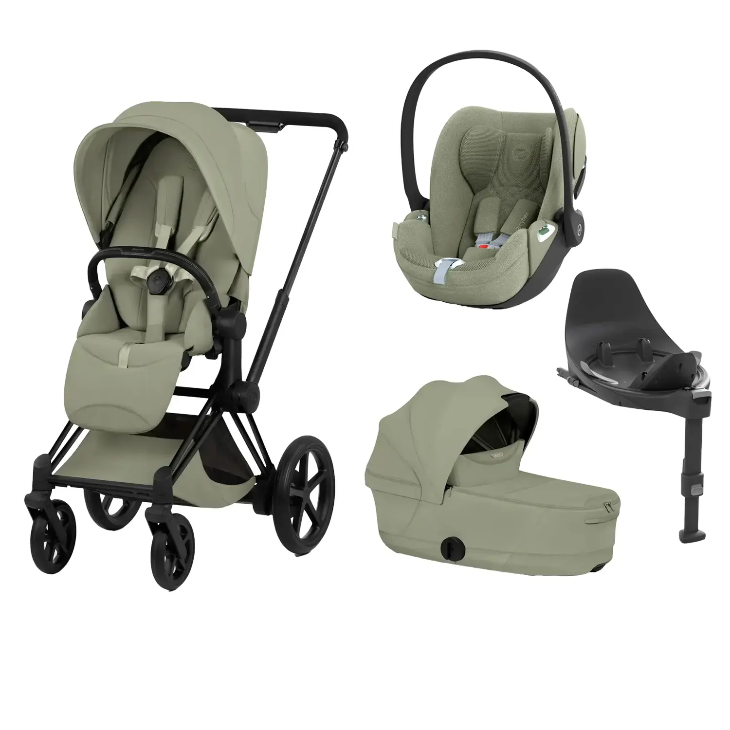 cybex e priam style black 4 in 1 sage green