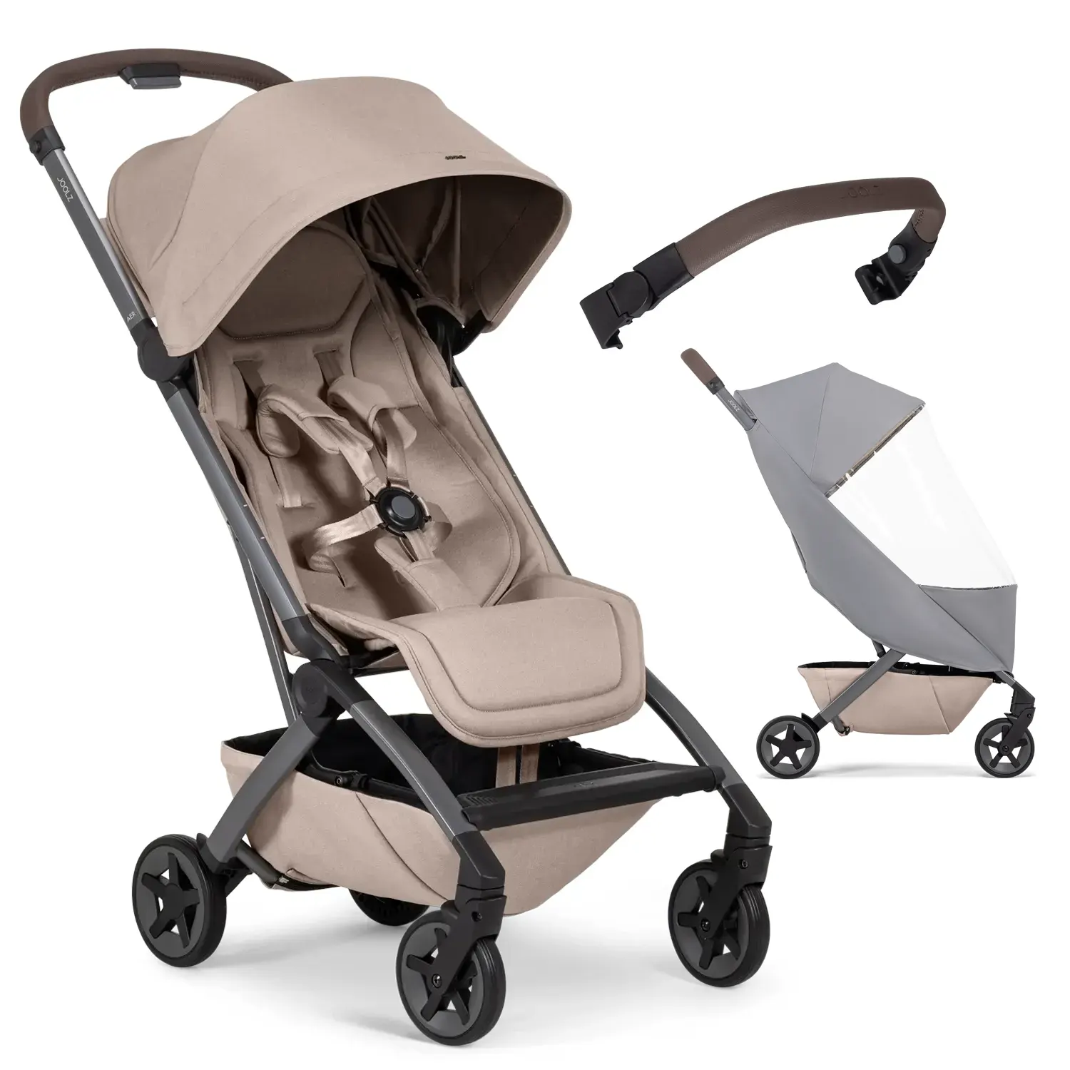 joolz aer2 set regenverdeck spielbogen sandy taupe