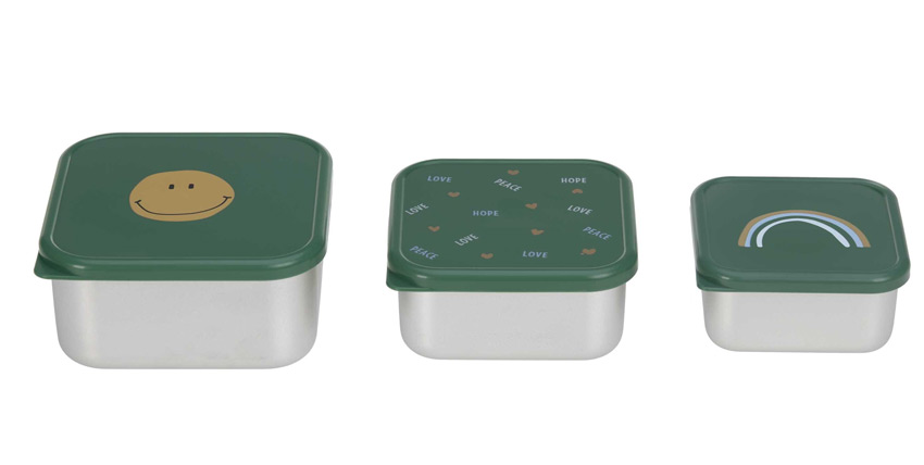 Lässig Snackbox Edelstahl 3-teilig
