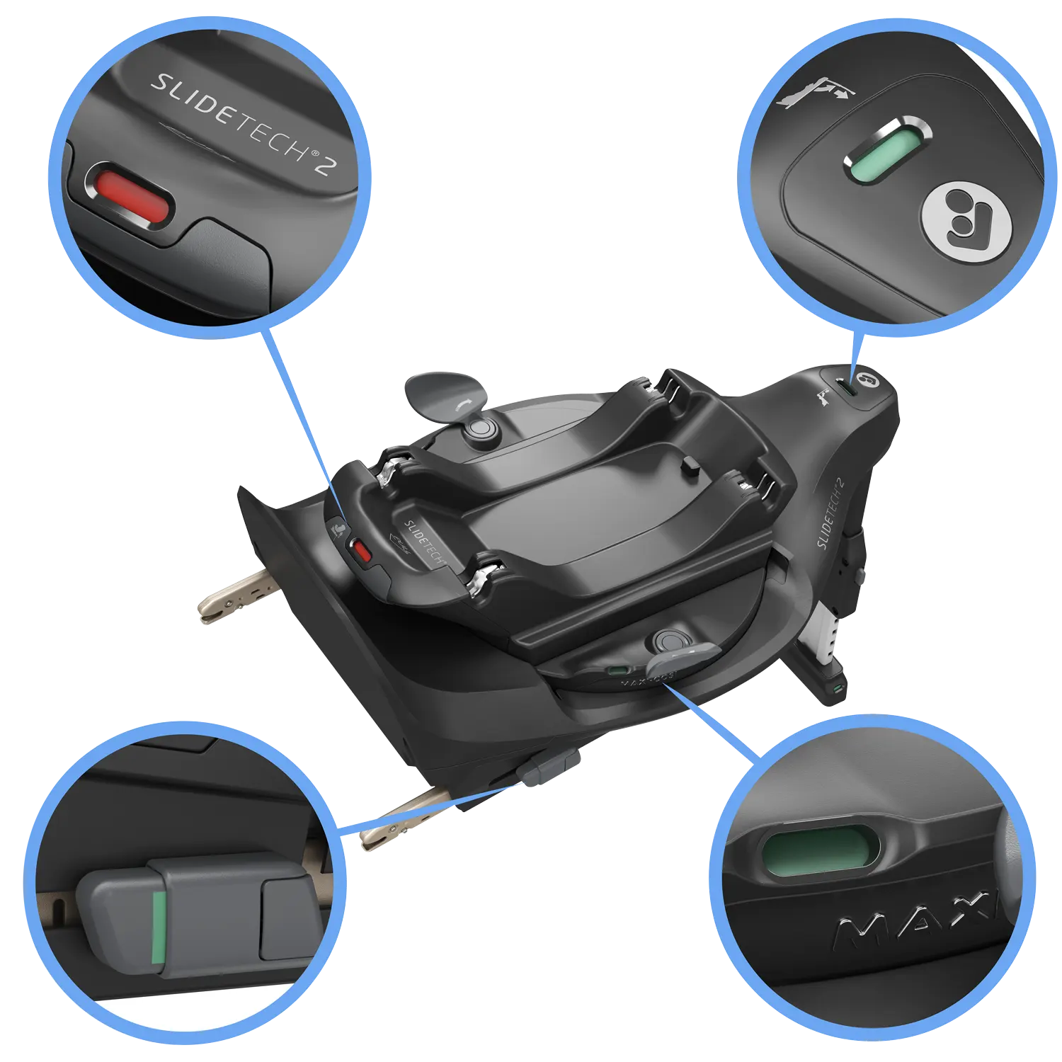 maxi cosi family fix slide pro black visual installation