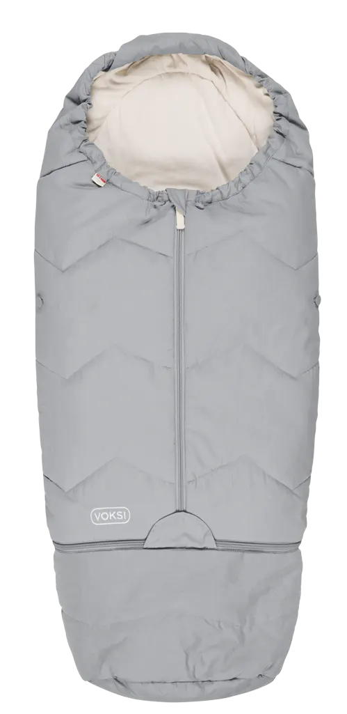 voksi lightweight footmuff sky light grey solid large