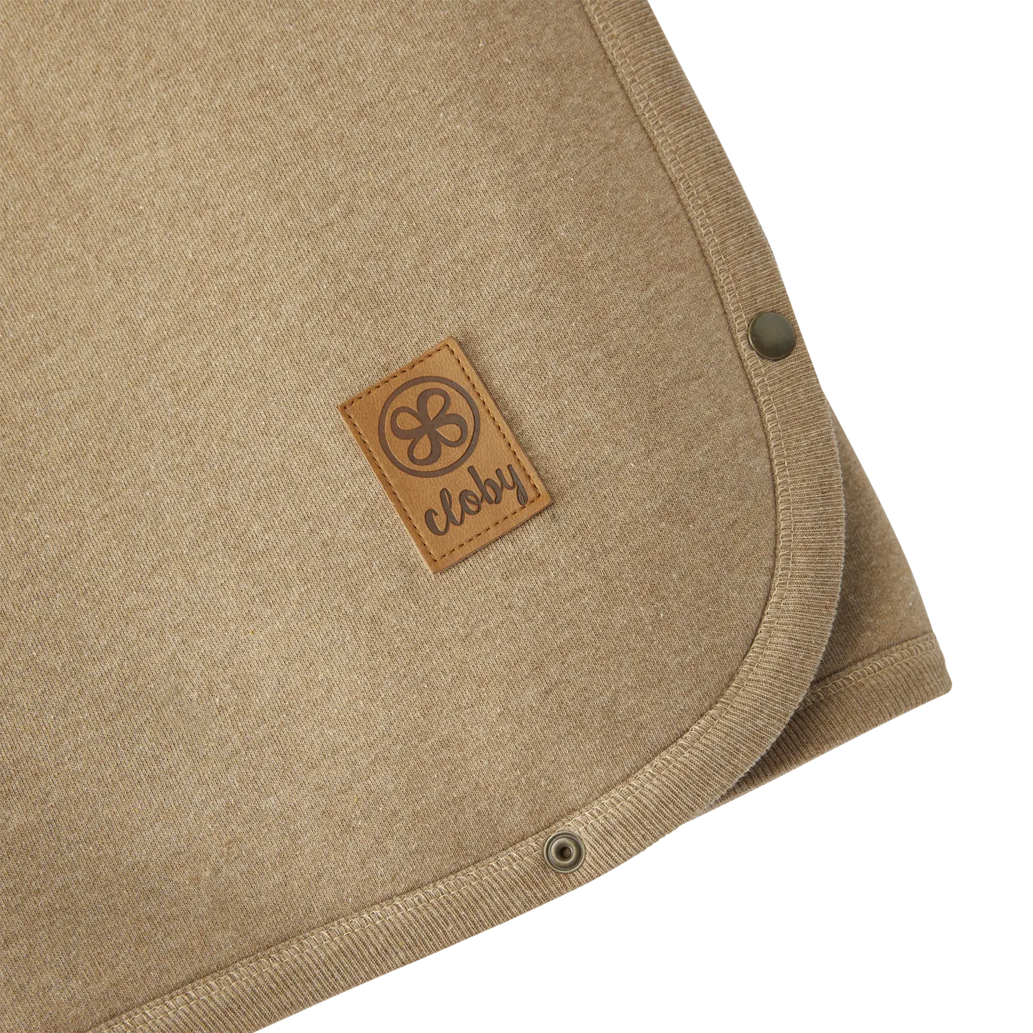 cloby baby blanket teddy brown snap fasteners