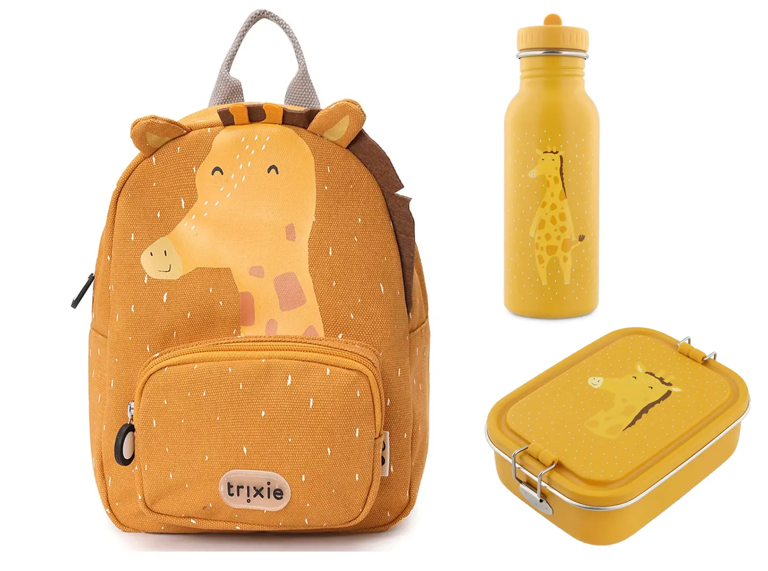 trixie kinderrucksack set mit trinkflasche und dose giraffe