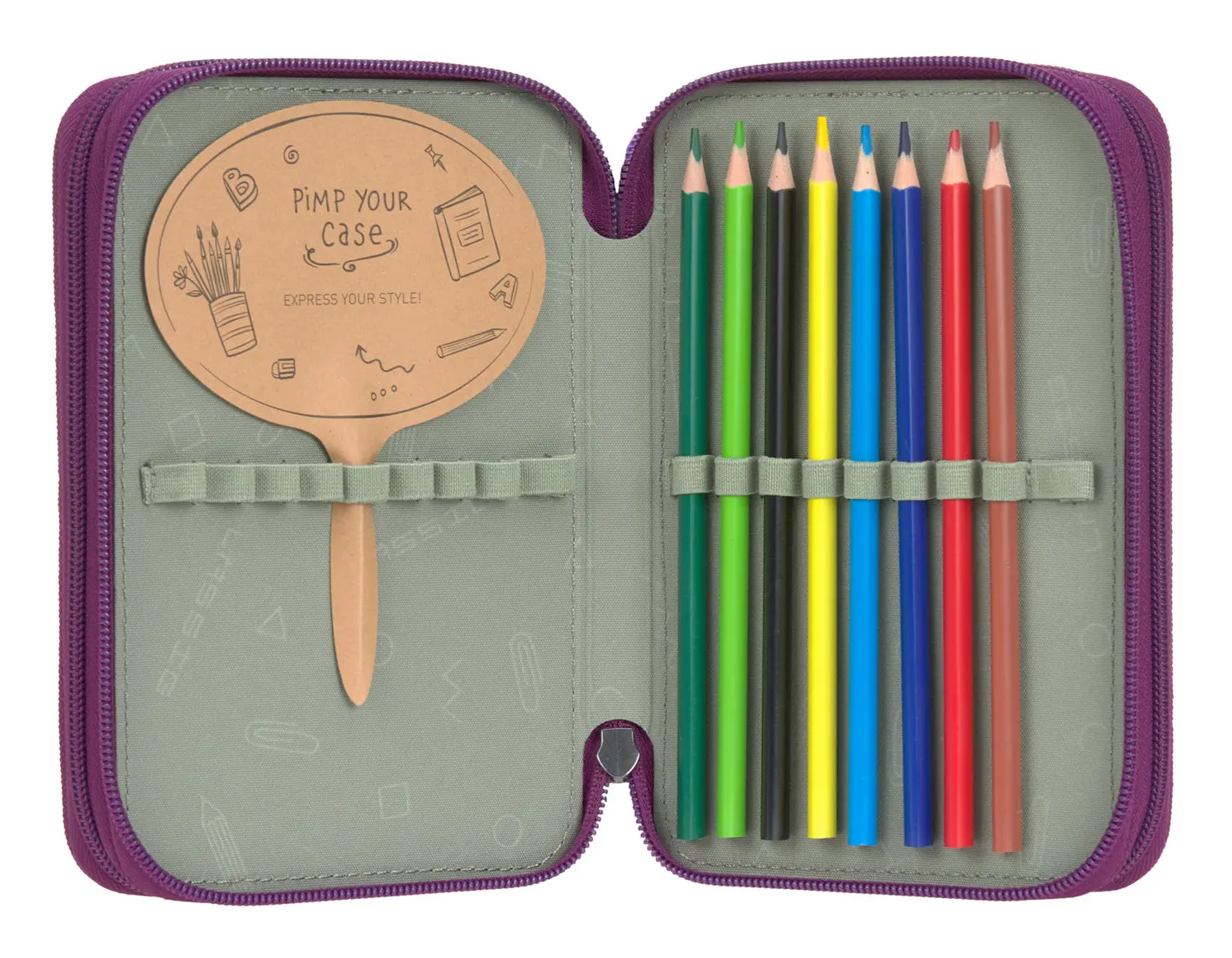 Lässig 3 Fach Federtasche Lila Zubehör