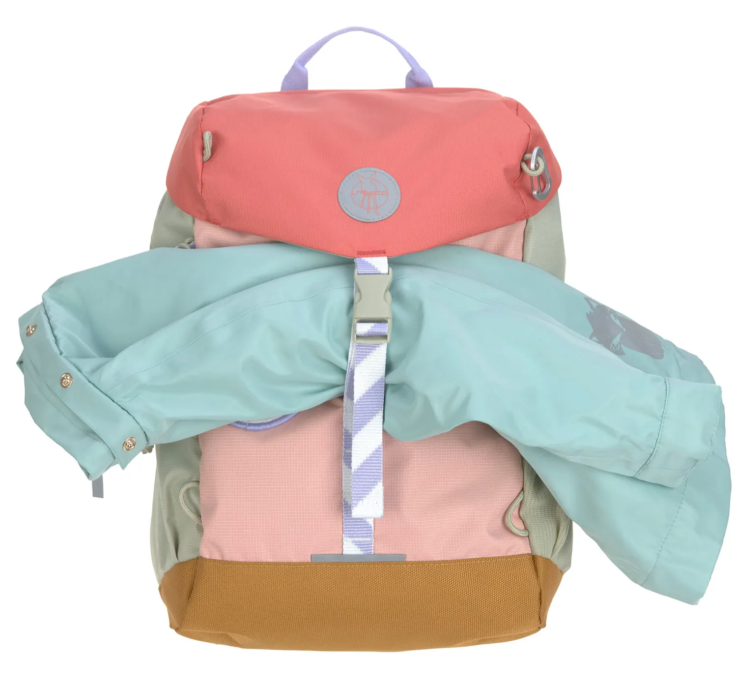 Lässig Kinderrucksack outdoor rosa Jackenhalterung