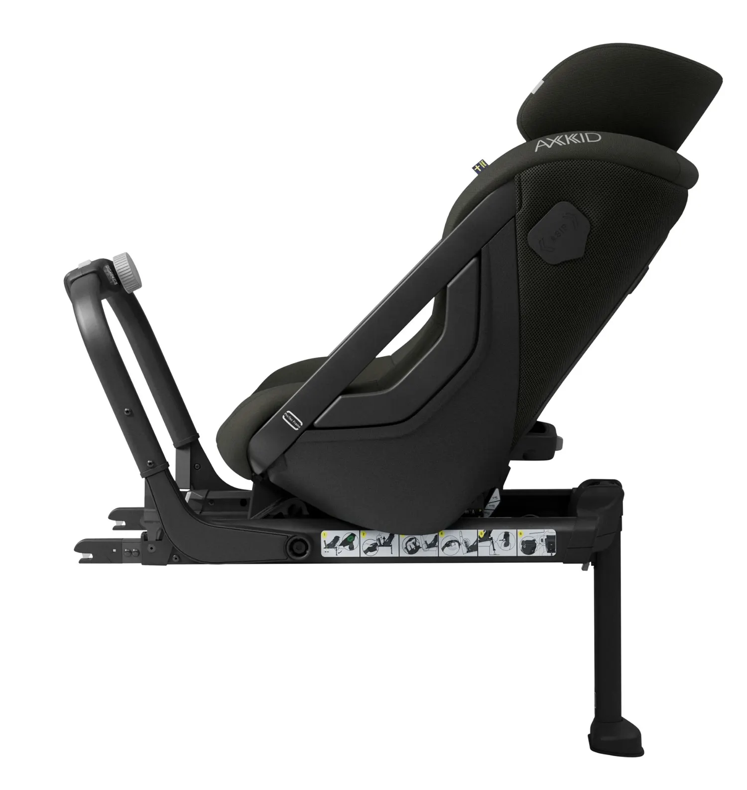 axkid one3 kindersitz forest moss green seite