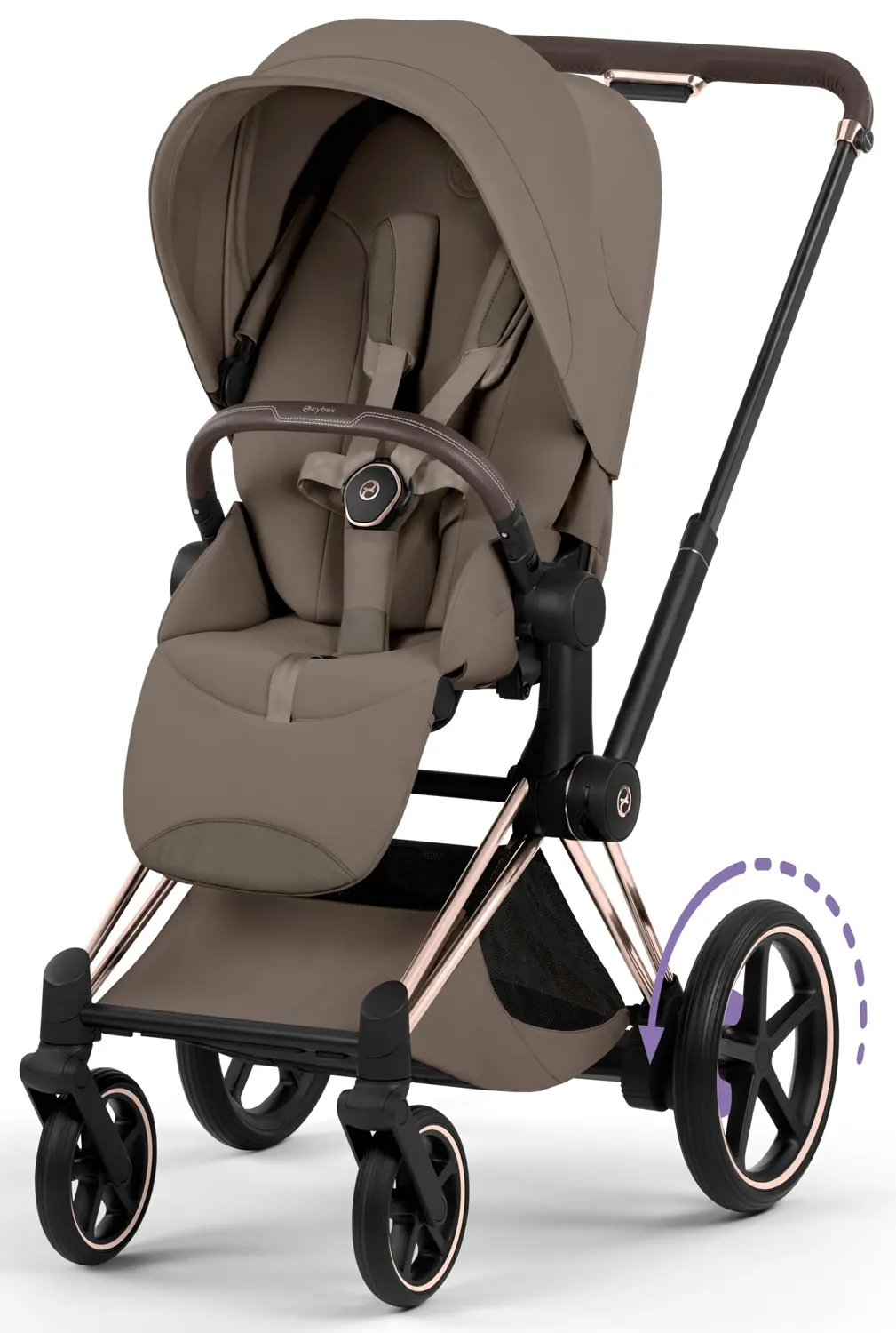 cybex e priam style buggy rosegold coconut brown