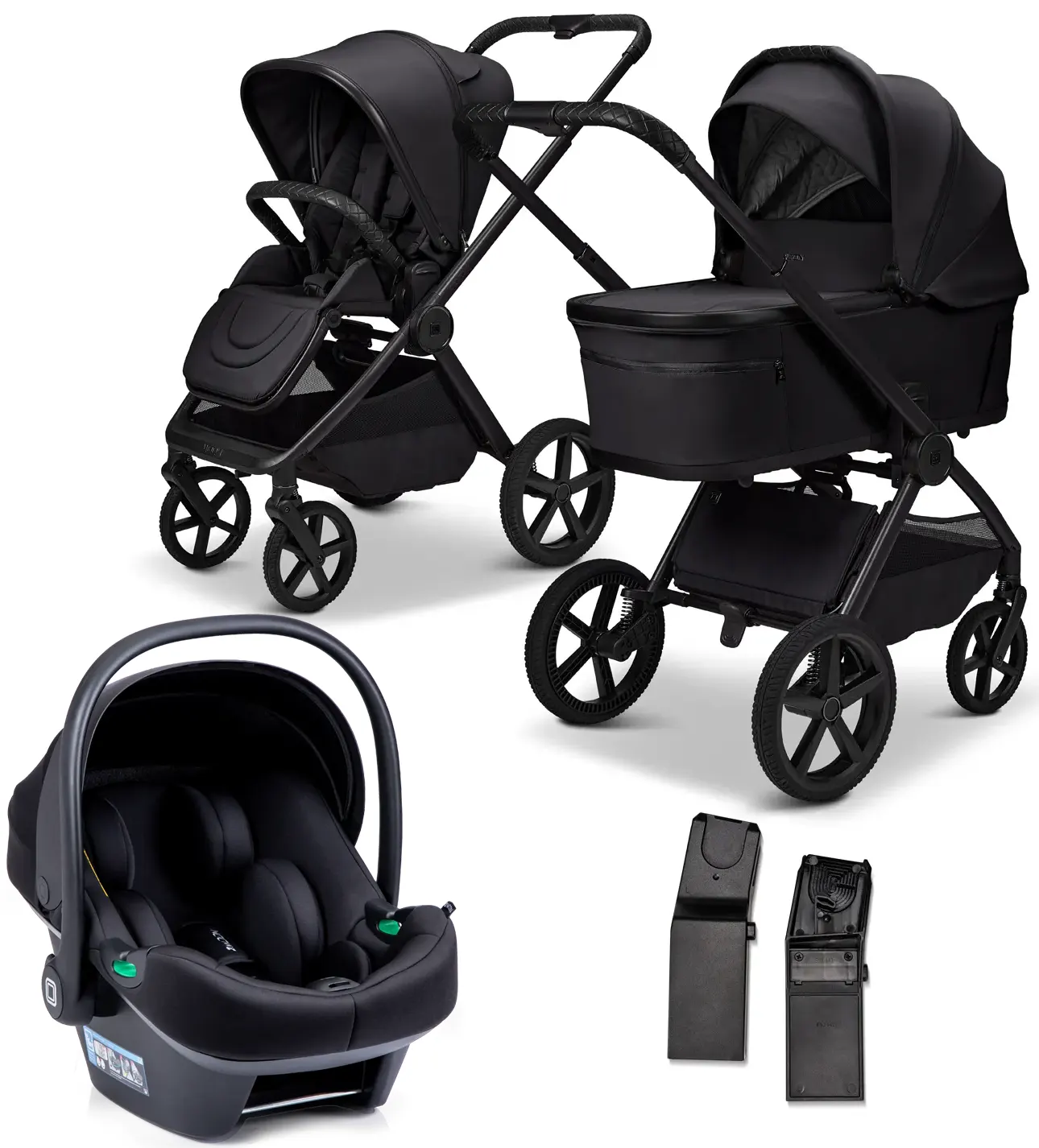 Moon Gio Fold Kinderwagen schwarz mit Babyschale