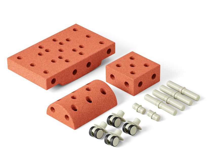 Modu Curiosity Set Bauspielzeug Burnet-Orange/Dusty Green