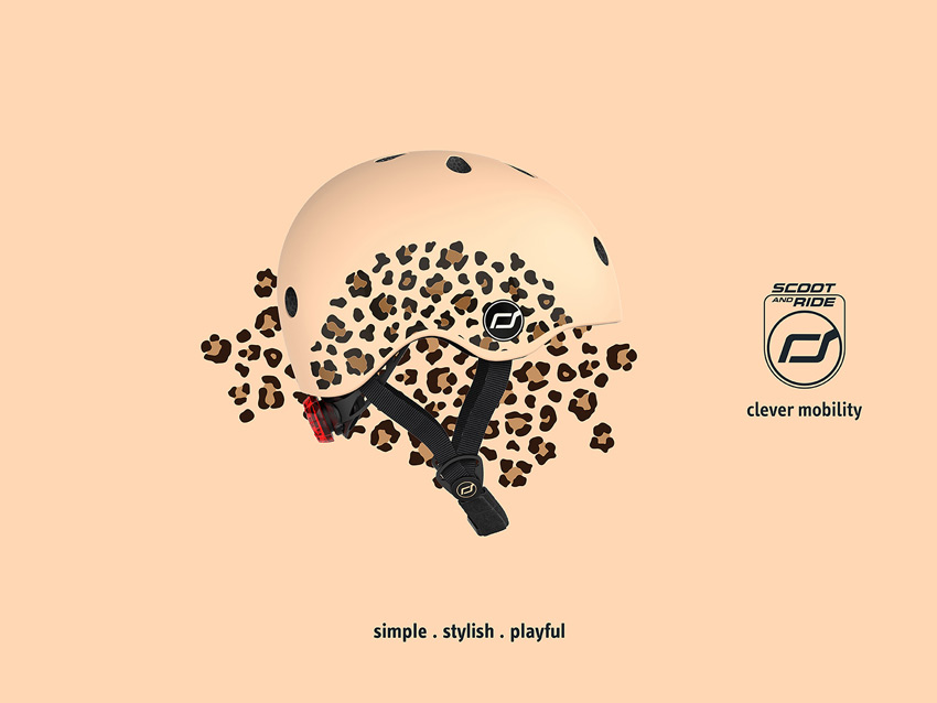 Scoot and Ride Kinderhelm leopard Design