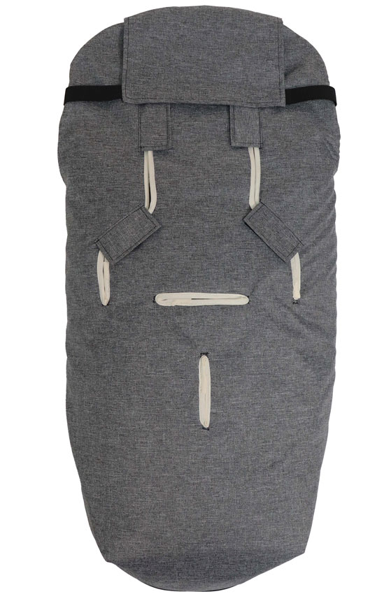 Kaiser Lammfellfußsack Love the Nature Medizin-Antrhacite-Melange Gurtschlitze