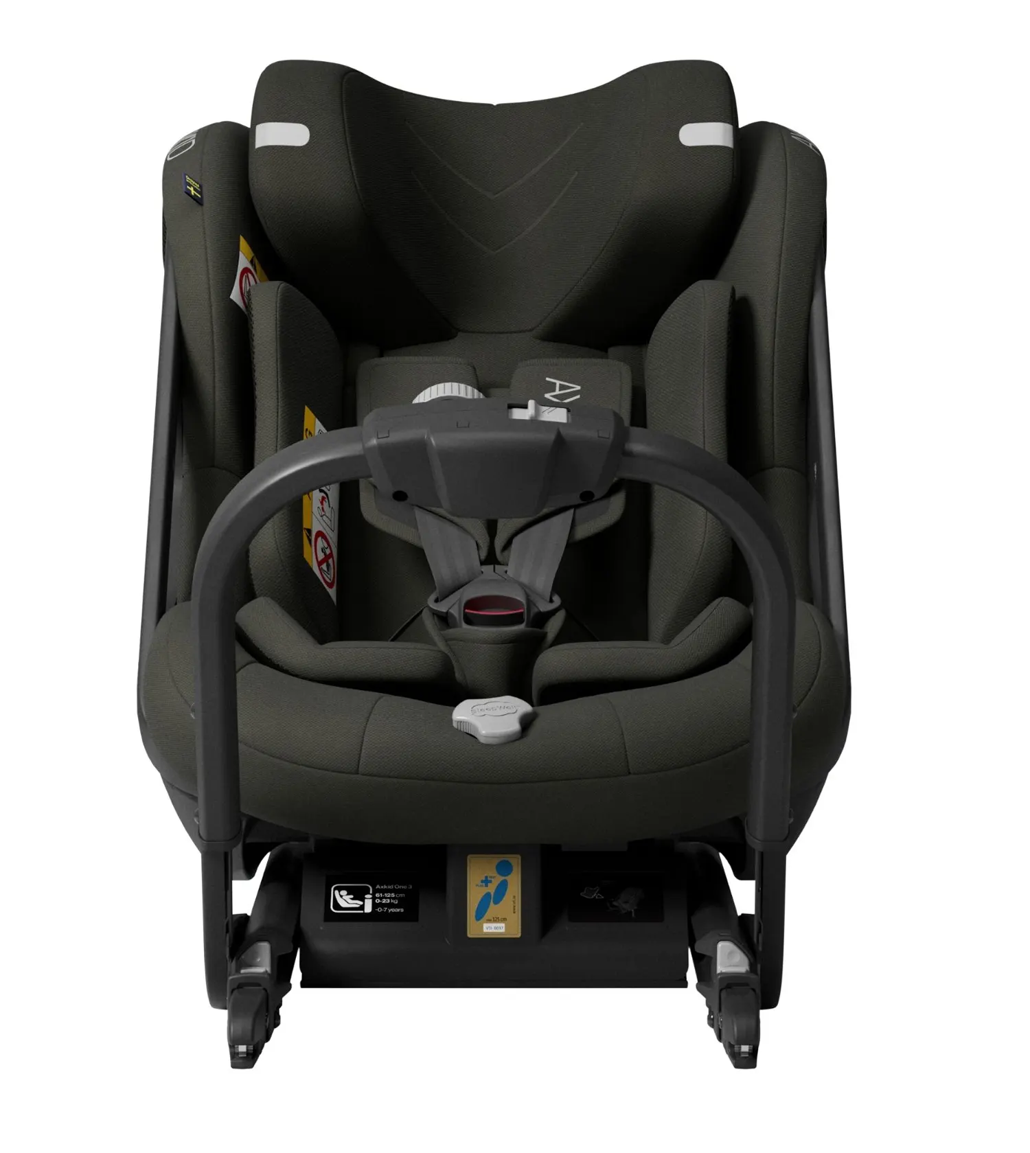 axkid one3 kindersitz forest moss green front