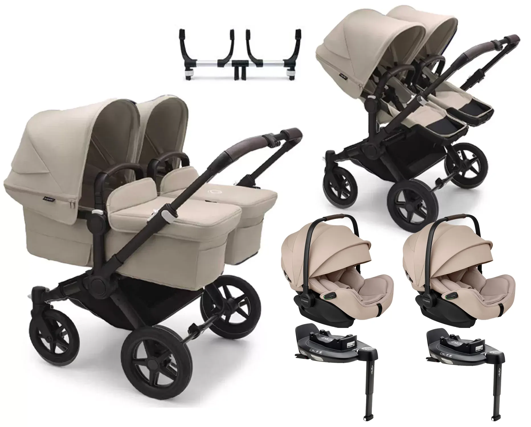 Bugaboo Donkey 5 Twin Zwillingskinderwagen 3-in-1 mit Babyschale Otter