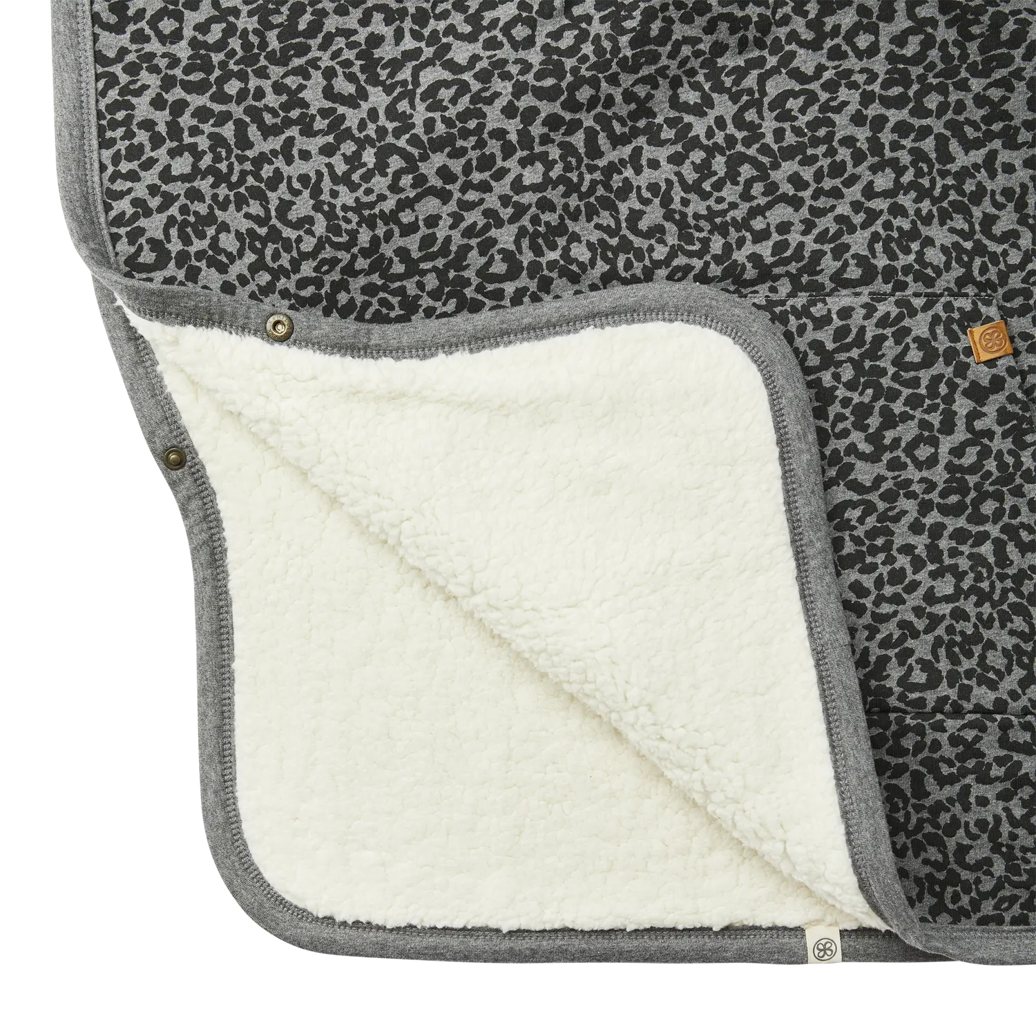 Cloby Teddy Poncho Leopard-Schwarz