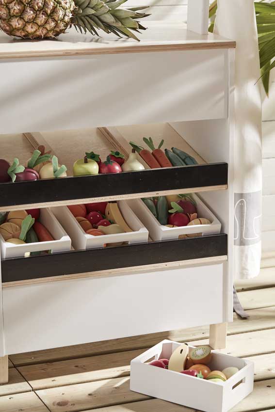 Kids Concept Marktstand Bistro mit Obst und Gemüse