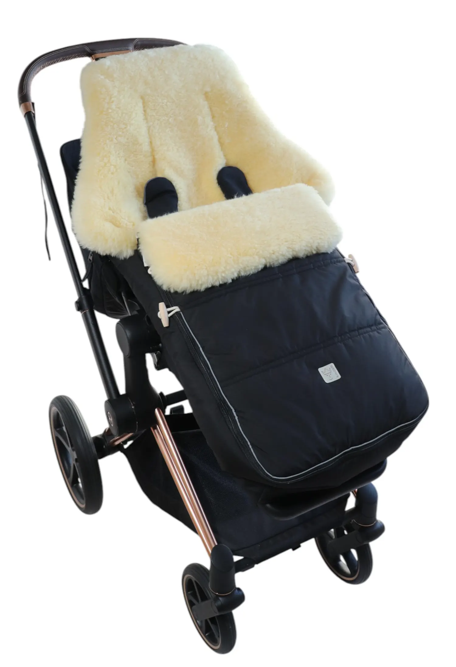 kaiser dublas lammfell fusssack schwarz kinderwagen