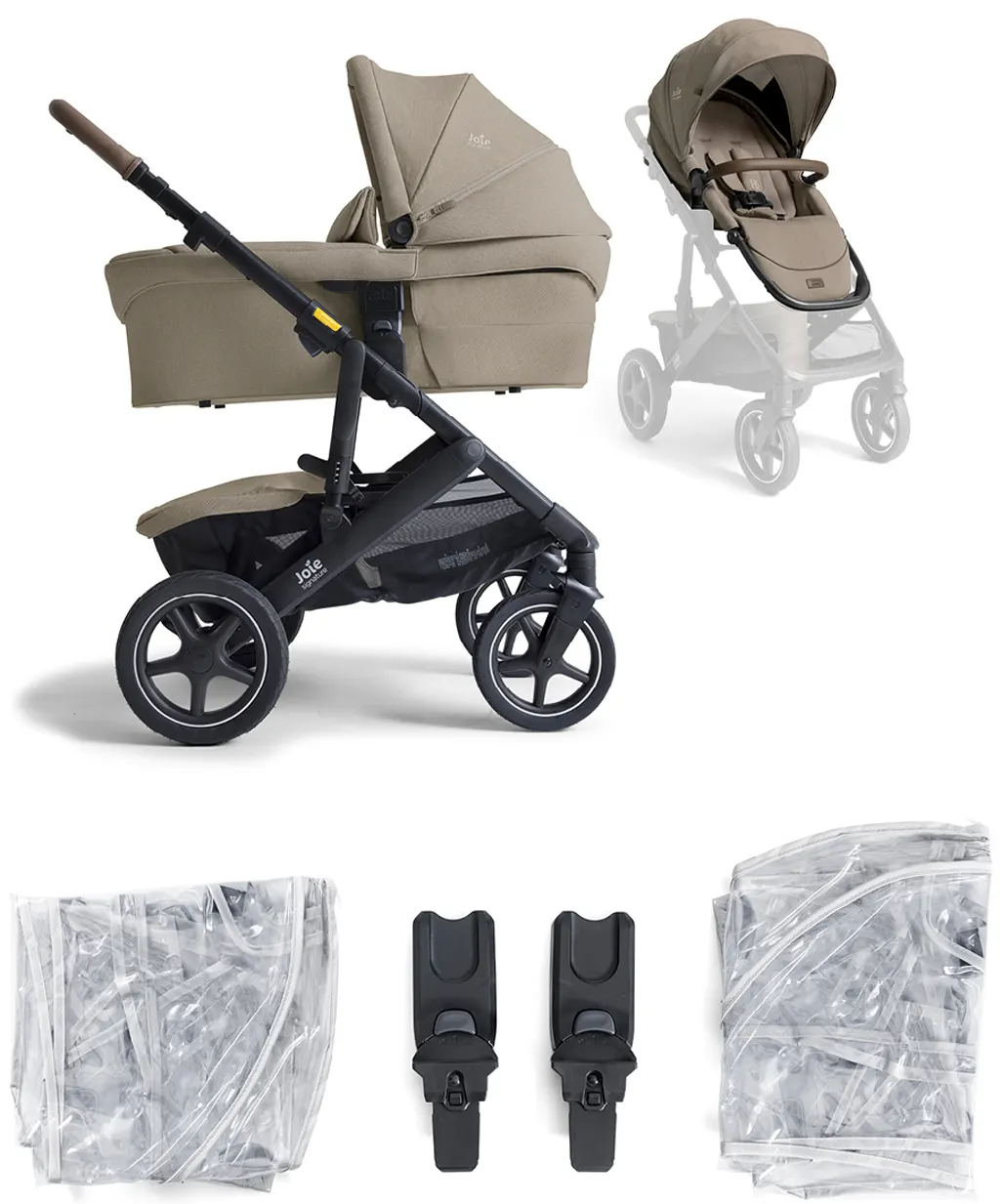 Joie Signature Vinca Kinderwagen Sandstone unterwegs