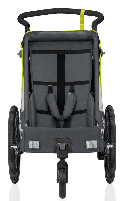 qeridoo qupa 1 kinderfahrradanhaenger lime front