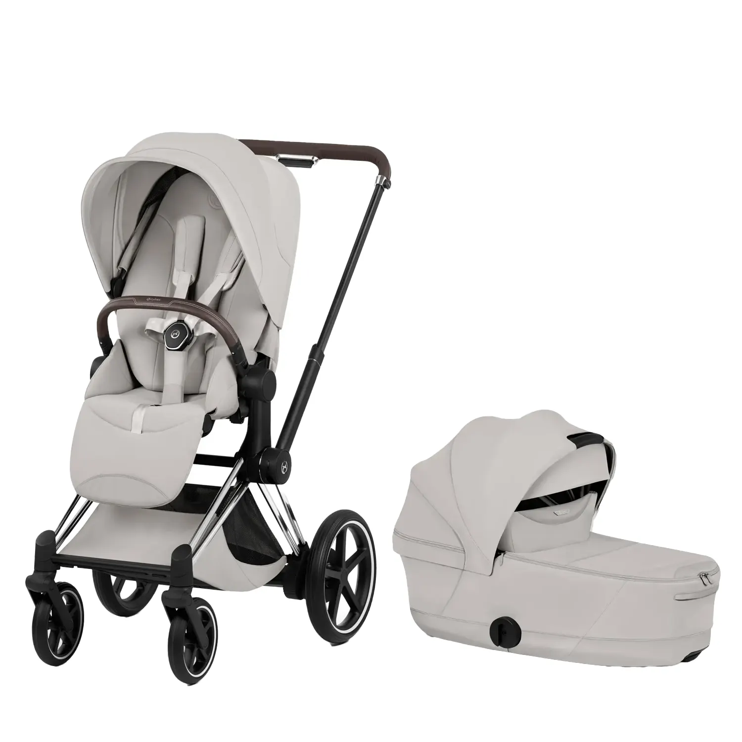 cybex e priam style kombikinderwagen chrome brown city grey